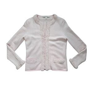 Belford Saks Fifth Avenue 100% Cashmere Size Medium Pink Cardigan Balletcore